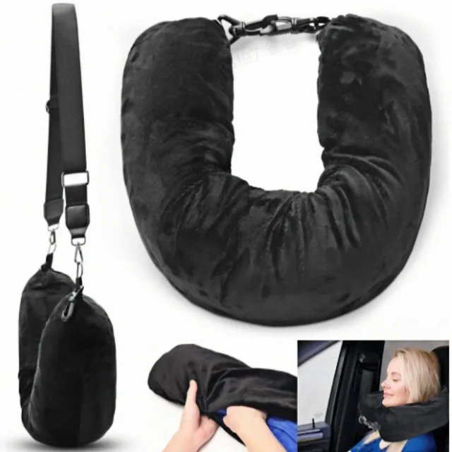 Stuffable Travel Neck Pillowcase – Portable, Fillable, Lightweight U-Shape 1