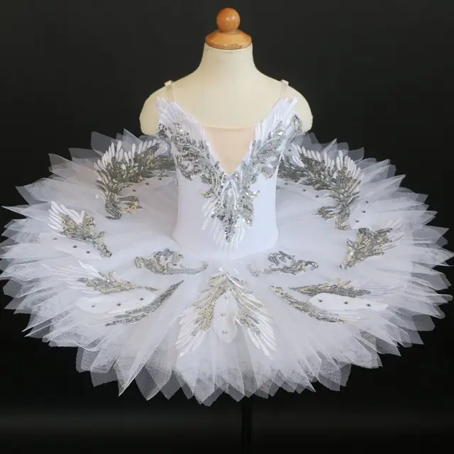 Classic Professional Ballet Tutu Adult Kids White Swan Lake Ballet Costume Pancake Tutu Ballerina Party Dance Dress Girls Women