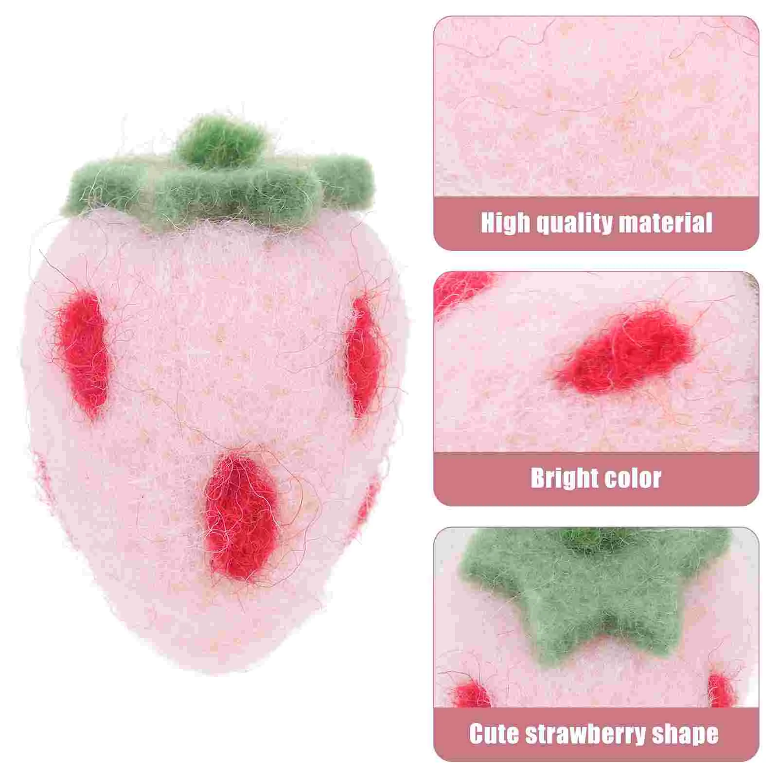 10 Pcs Wool Felting Crafts Wool Felting Crafts Strawberry Shape Felt Diy Making Hand Made Decorations Woolen naments