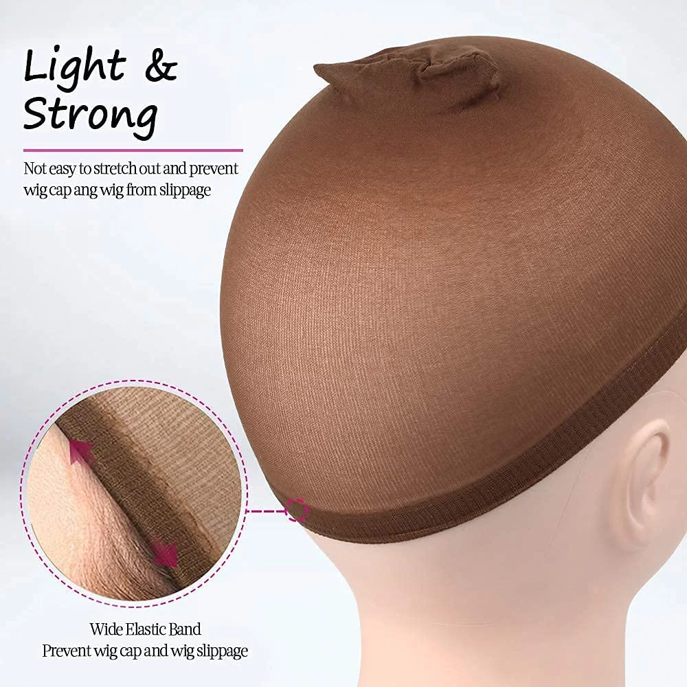 Headband For Fixed And Stretchy Nylon Wig Cap Lace Front Wig Stocking Caps for Wigs Elastic Mesh HD Cap Hairnets Hair Net