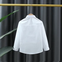 Chemises blanches à manches longues pour bébés garçons et filles, vêtements doux et confortables pour enfants de 90 à 170cm, nouvelle collection printemps et automne 2