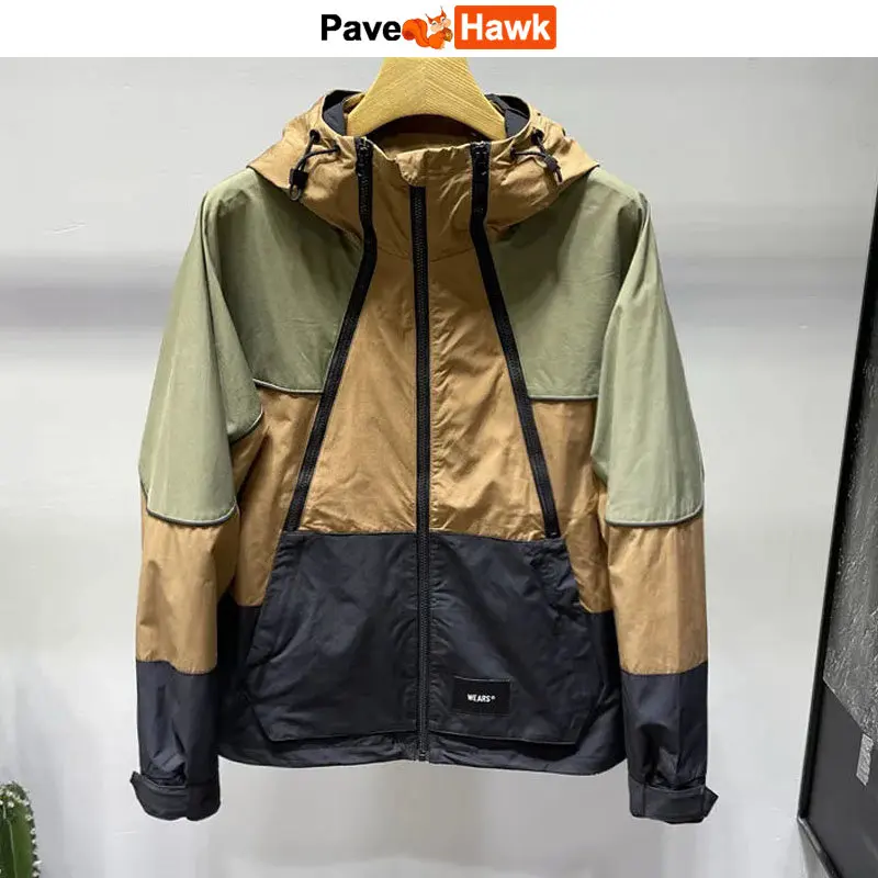 

Hooded Jackets Men Women Quick Drying Patchwork Casual Spring Varsity Bomber Coats Loose Sport summer Windbreak Jacket Couple