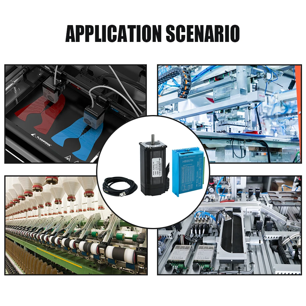 Stepper Motor Servo Motor HL;TNC 57 Nema23 2Phase 3nm Stepper Servo Motor with HBS57H Hybrid Closed loop Engine Driver and Brake for cnc Engraving router
