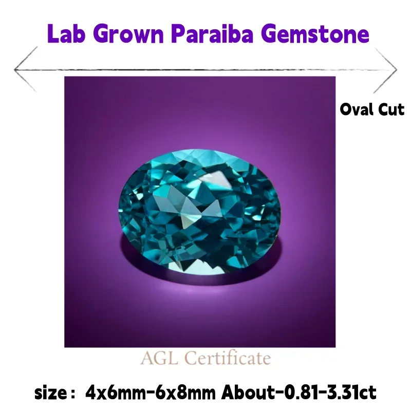 M-Lab Gezüchteter Paraiba-Edelstein, oval geschliffener, im Labor hergestellter Saphir, hochwertiger Edelstein mit Zertifikat, für den täglichen Gebrauch geeignet