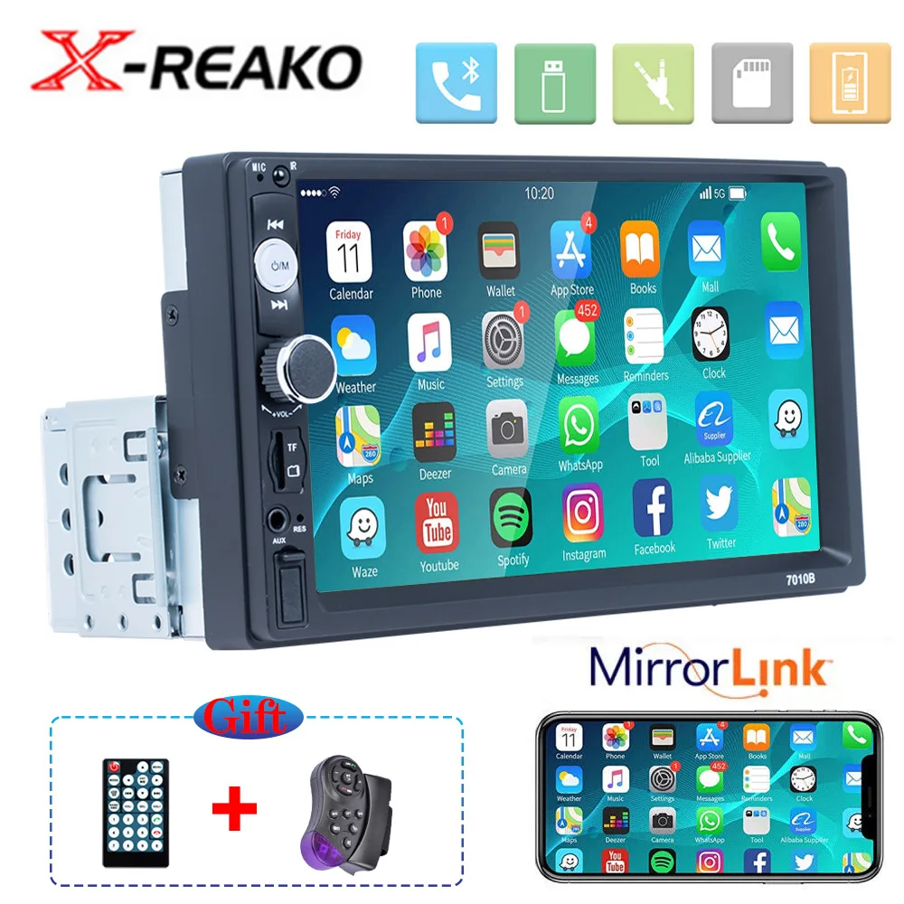 X-REAKO 1 Din Carplay Autoradio 7 en effet Écran Tactile Universel Lecteur  de Limitation de Voiture avec Bluetooth FM SWC Auto Écran Rétractable -  AliExpress