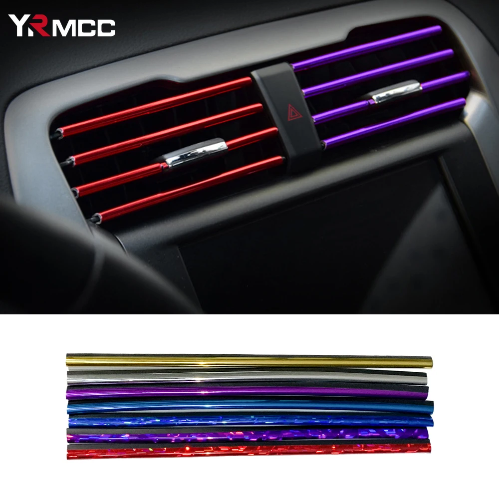 10 Stück Auto U-förmigen Luft auslass dekorative Streifen universelle verchromte PVC-Zierleiste Dekor für Auto Interieur Styling Zubehör
