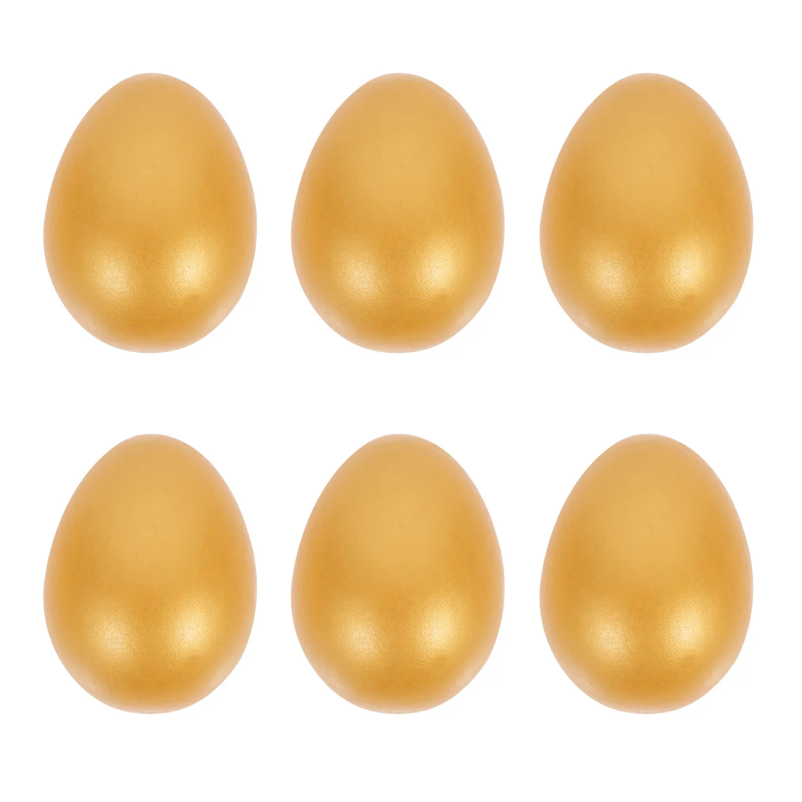 

6 PCS Easter Golden Eggs Crafts Ornament Basket Decorative Wooden Festival Party Favor