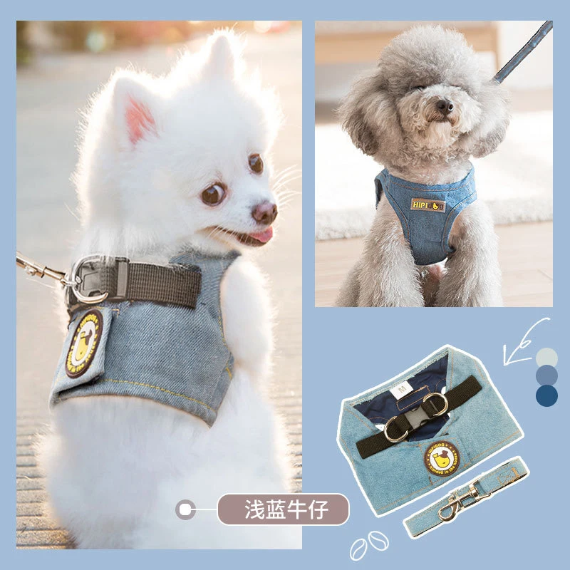 thumbnail image 1 of Arnés y correa de seguridad para mascotas, conjunto para perros pequeños, medianos, gatos, arneses, chaleco, correa para el pecho para cachorros, pugs, chihuahuas, bulldogs, chaleco para mascotas, 1 of 5
