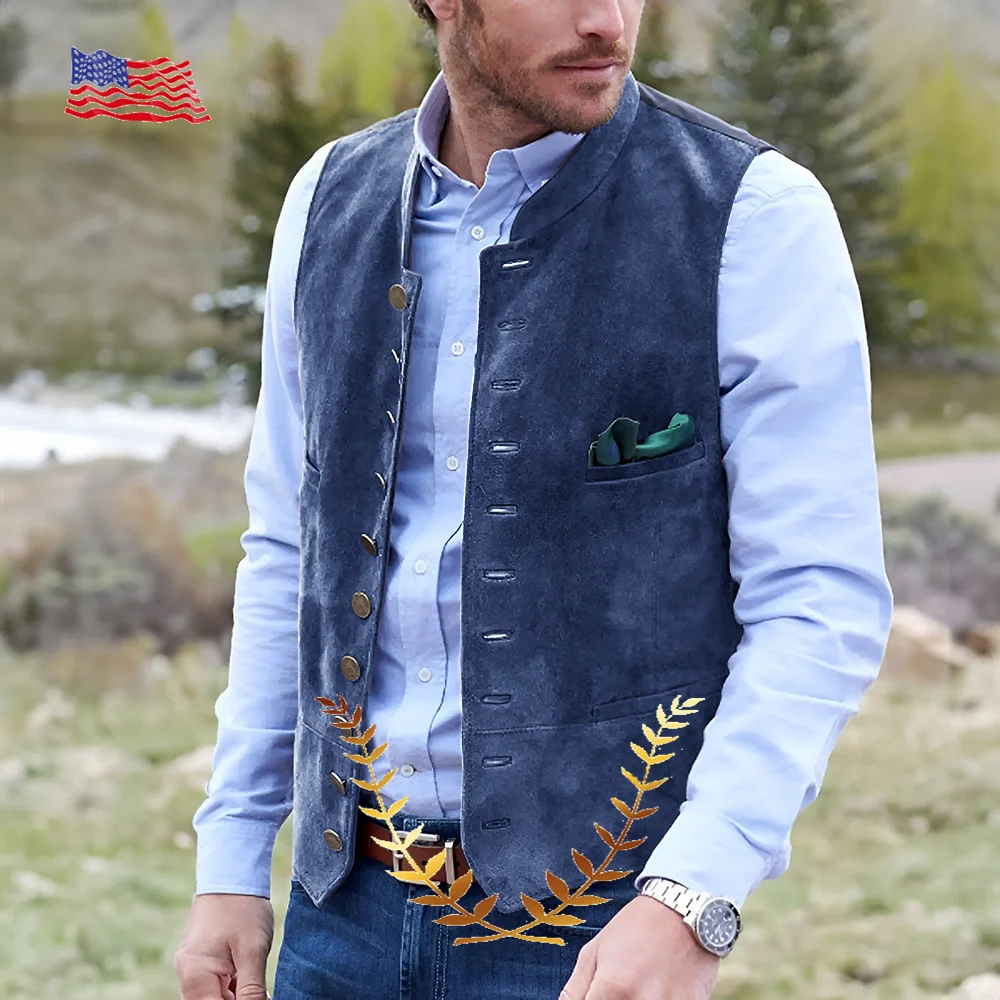 Men's Suede10-button Suit Vest Best Man Wedding Clothing Jacket Victorian Style Steampunk Casual Business Vest