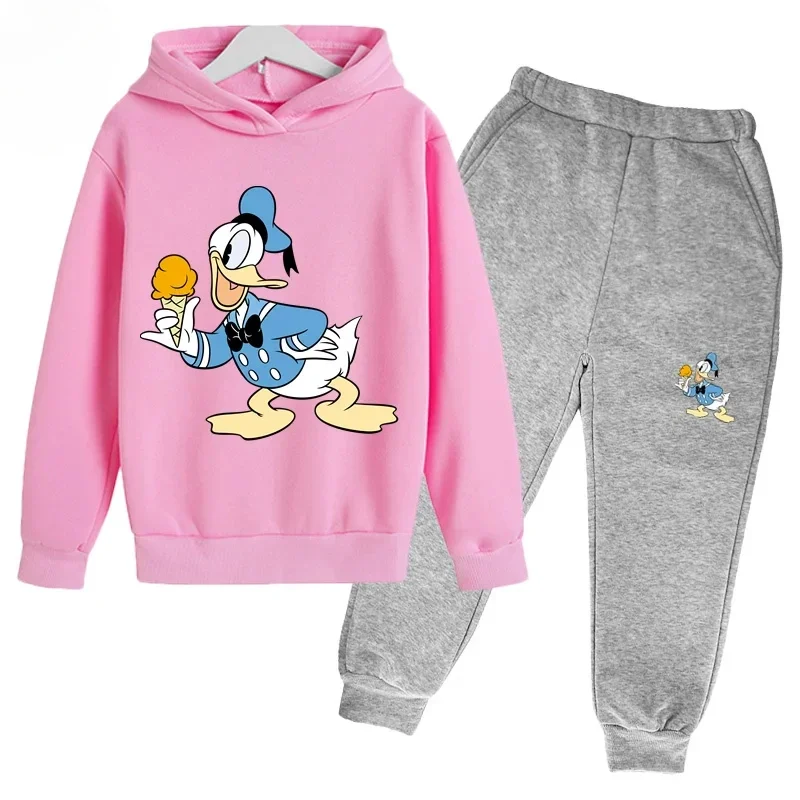 thumbnail image 1 of Nueva sudadera con capucha y pantalones con estampado de Mickey Mouse de Disney para niños de primavera, conjunto de ropa de alta calidad para niñas pequeñas, 1 of 5