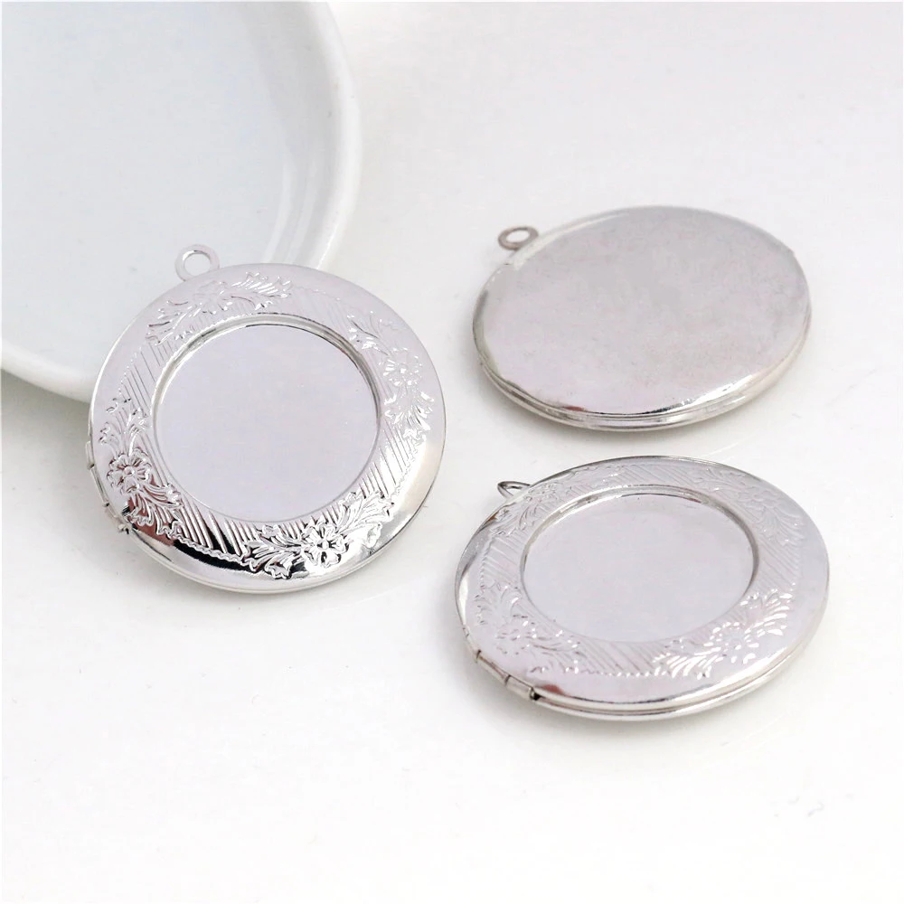Set of 2 Photo Locket Pendants for DIY Necklace Crafting