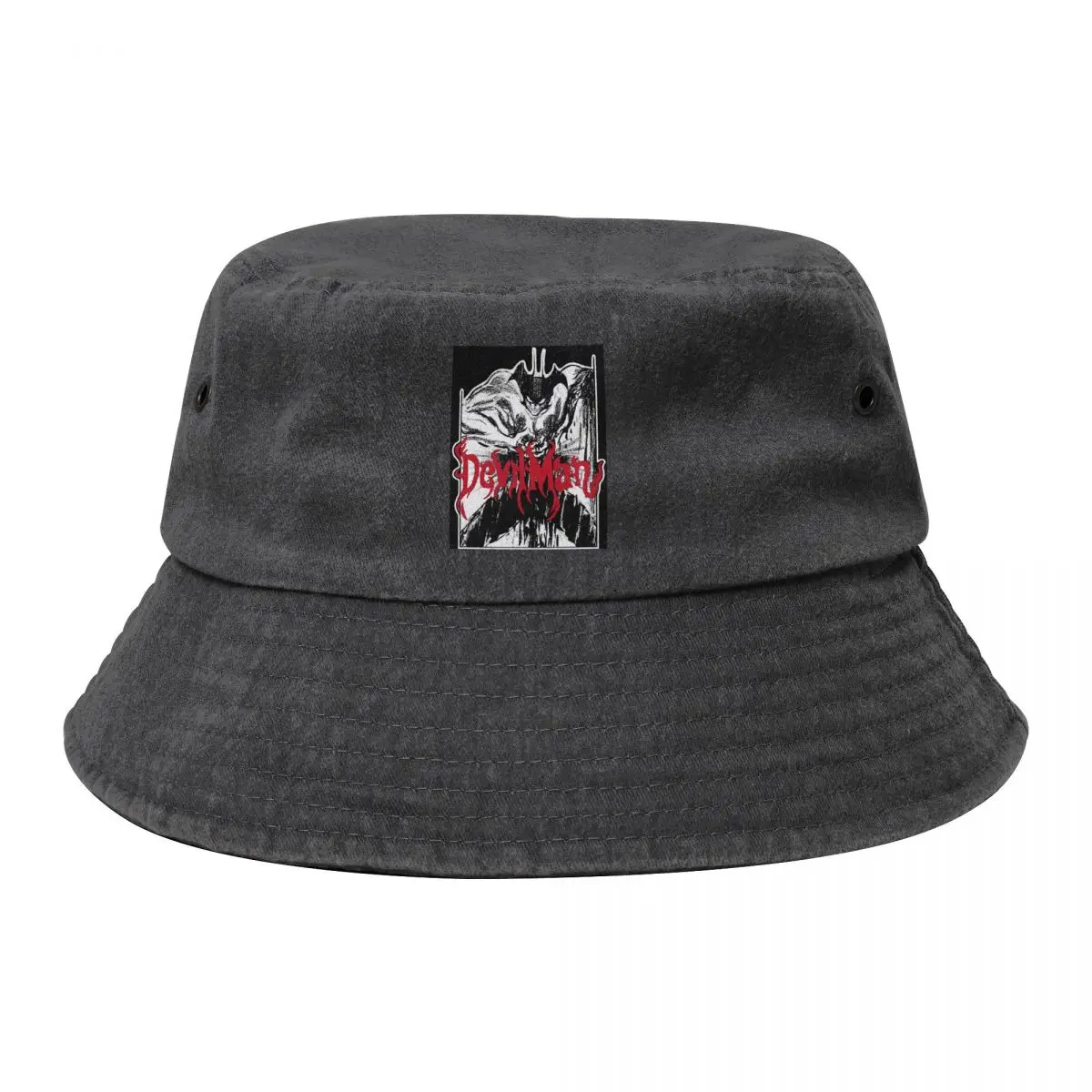 

Vintage Devilman Racerback Cowboy Denim Fisherman Hat With Printing