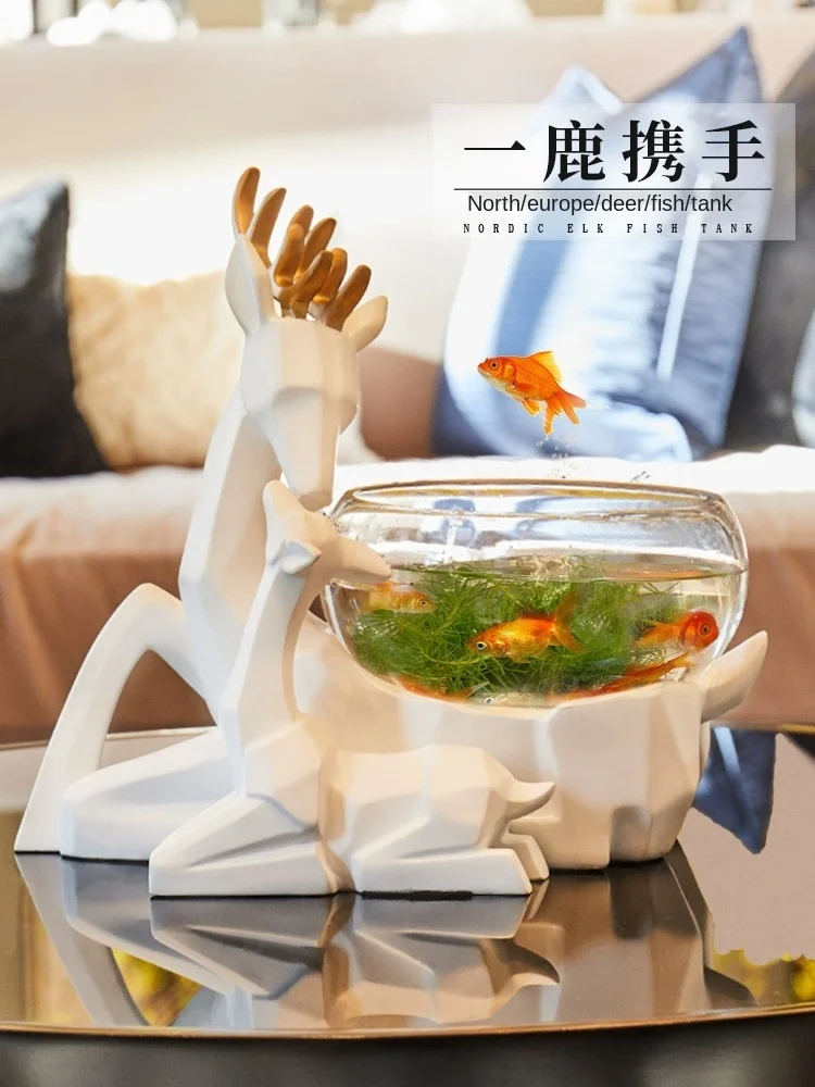 

Nordic Creative Fish Tank Decorative Small Ornaments Modern Living Room TV Cabinet