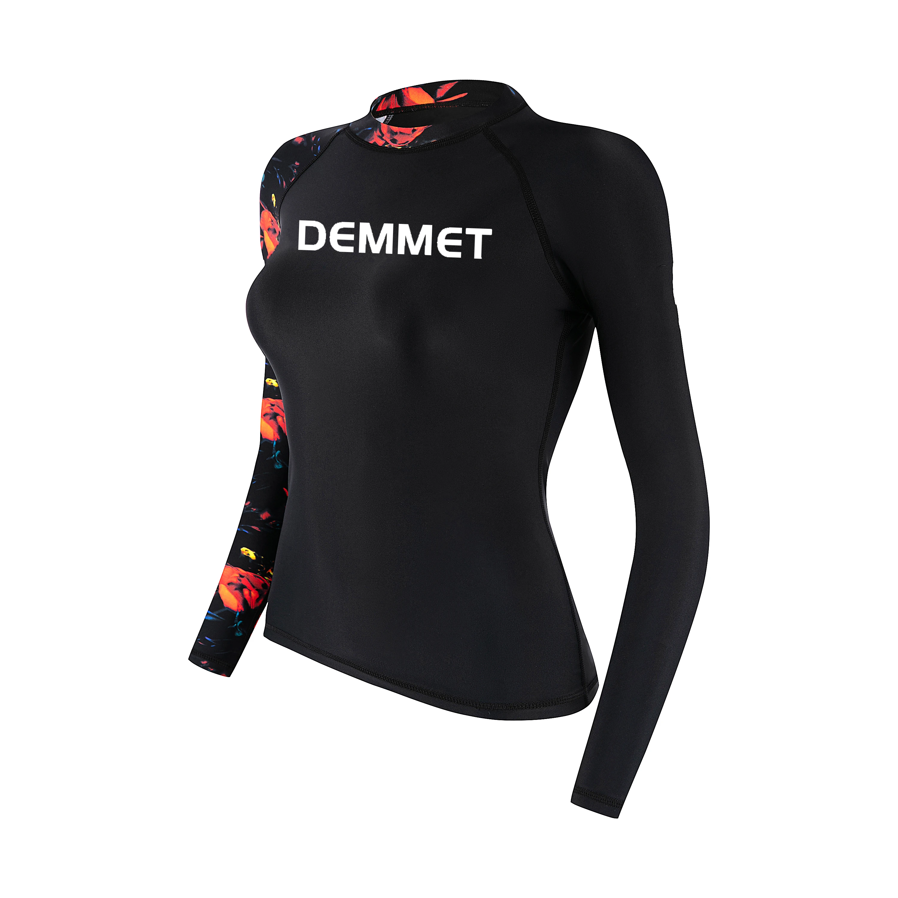 DropshippingWomenFloralPrintedRashguardLongSleeveSunProtectionSurfShirtsSkinDive