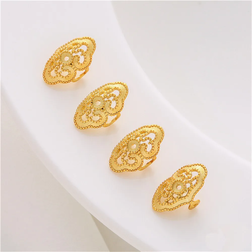 

Matte gold hollow pattern lace ring flat rope diy handmade antique bracelet clasp patch jewelry accessories