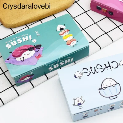 

100 шт. Одноразовые Коробки для суши, рисовые шарики, бумажные упаковочные коробки для магазина фаст-фуда, ресторана, суши, упаковка, утолщенный поставщик