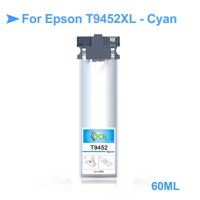 T9451 XL T9451-T9454 Pigment Ink Bag With Chip For Epson WorkForce Pro WF-C5290 WF-C5790 WF-C5210 WF-C5710 Printer