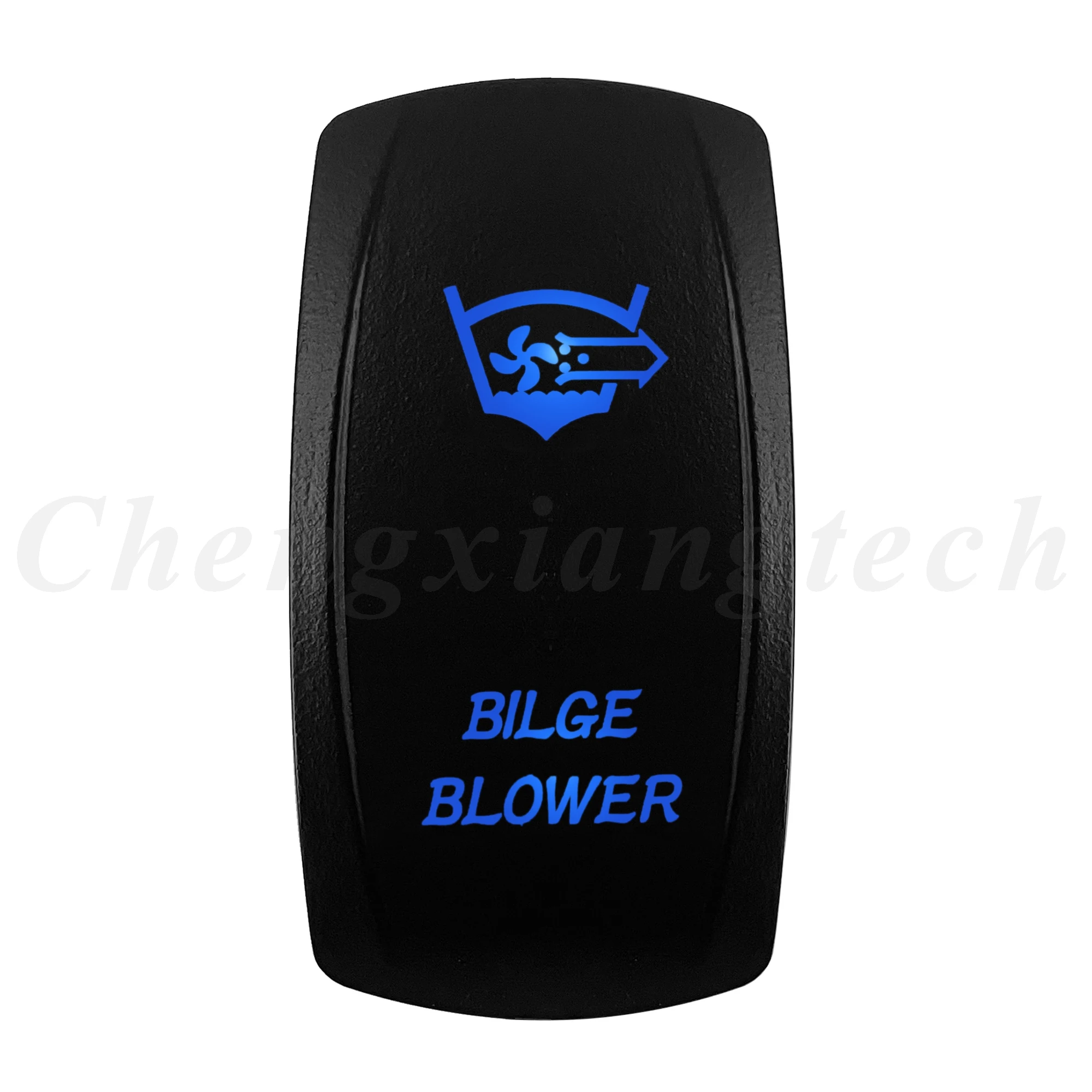 12V 20A Blue LED Waterproof Laser Rocker Switch - IP68 Rated