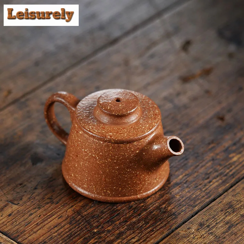 70ml Exquisite Yixing Purple Clay Teapots Handmade Giant Wheel Pot Raw Ore Coarse Sand Tea Brewing Kettle Zisha Tea Set Teaware