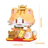 Cartoon Series Lucky Cat Building Blocks Toys Puzzle Microparticle Puzzle Children's Toys Desktop Ornament 6