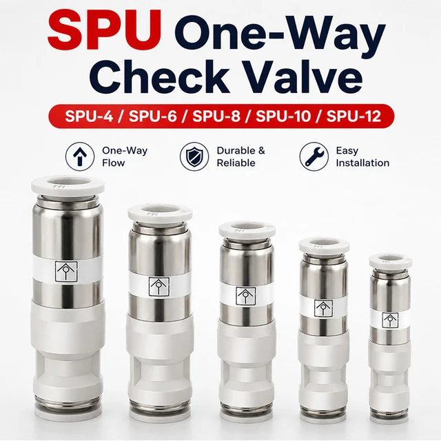 1PCS Pneumatic One-way Non Return Check Valve SPU Straight Control 4mm 6mm 8mm 10mm 12mmGas Pipe One-touch Push In Quick Connect 1