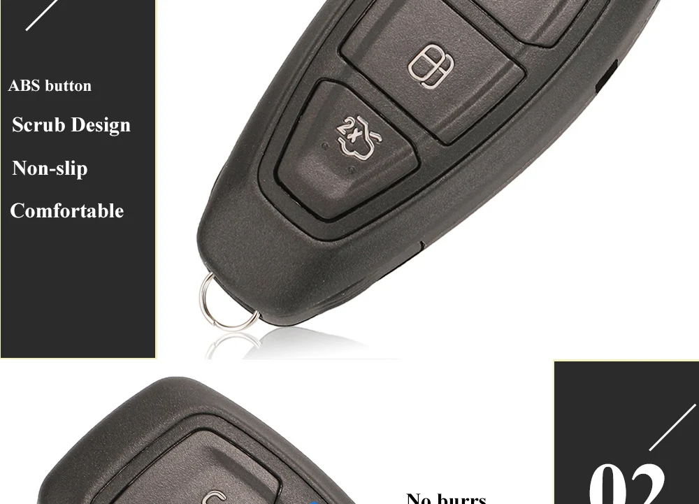 Keyforkess Full Smart 3 pulsanti telecomando portachiavi 433MHz Chip di ID49-pcf7953 per Ford Grand c-max Focus Kuga Fiesta 2016 KR5876268 - S33345a591af247a09c4f4bf3c232e67aw