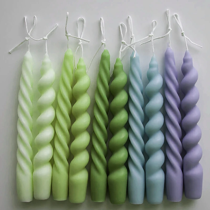 Long Spiral Pillar Candle Silicone Mold for DIY Handmade Aroma Wax