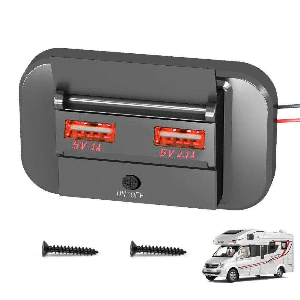 

Автомобильное зарядное устройство для автобуса адаптер QC3.0 Быстрая зарядка PD Тип C два USB порта 12 В/24 В USB панель выключателя питания для мотоциклов и морских велосипедов