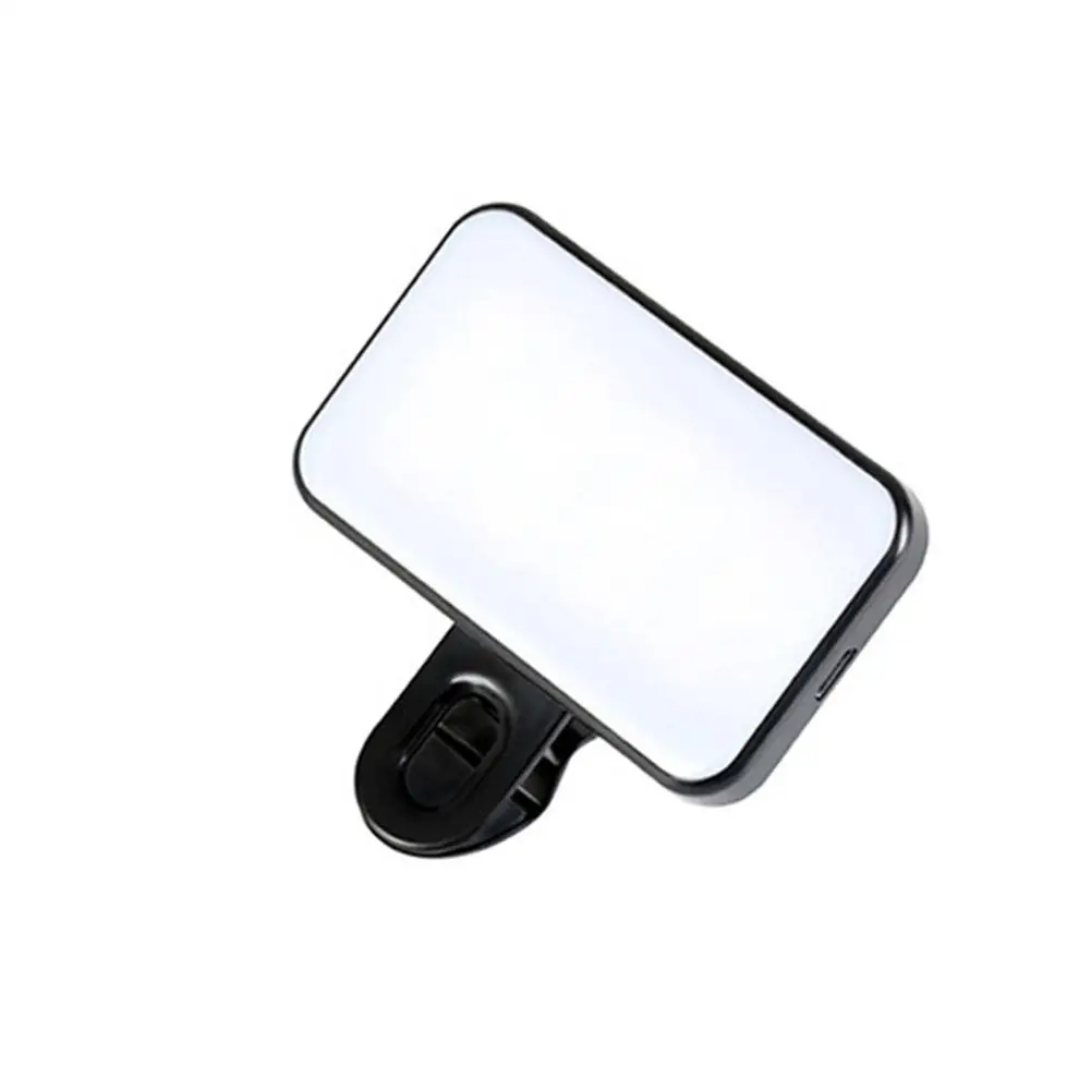 New Portable Mini Selfie Fill Light 3 Modes Adjustable Brightness Rechargeable Clip On For Mobile Phone Laptop Live Video Light
