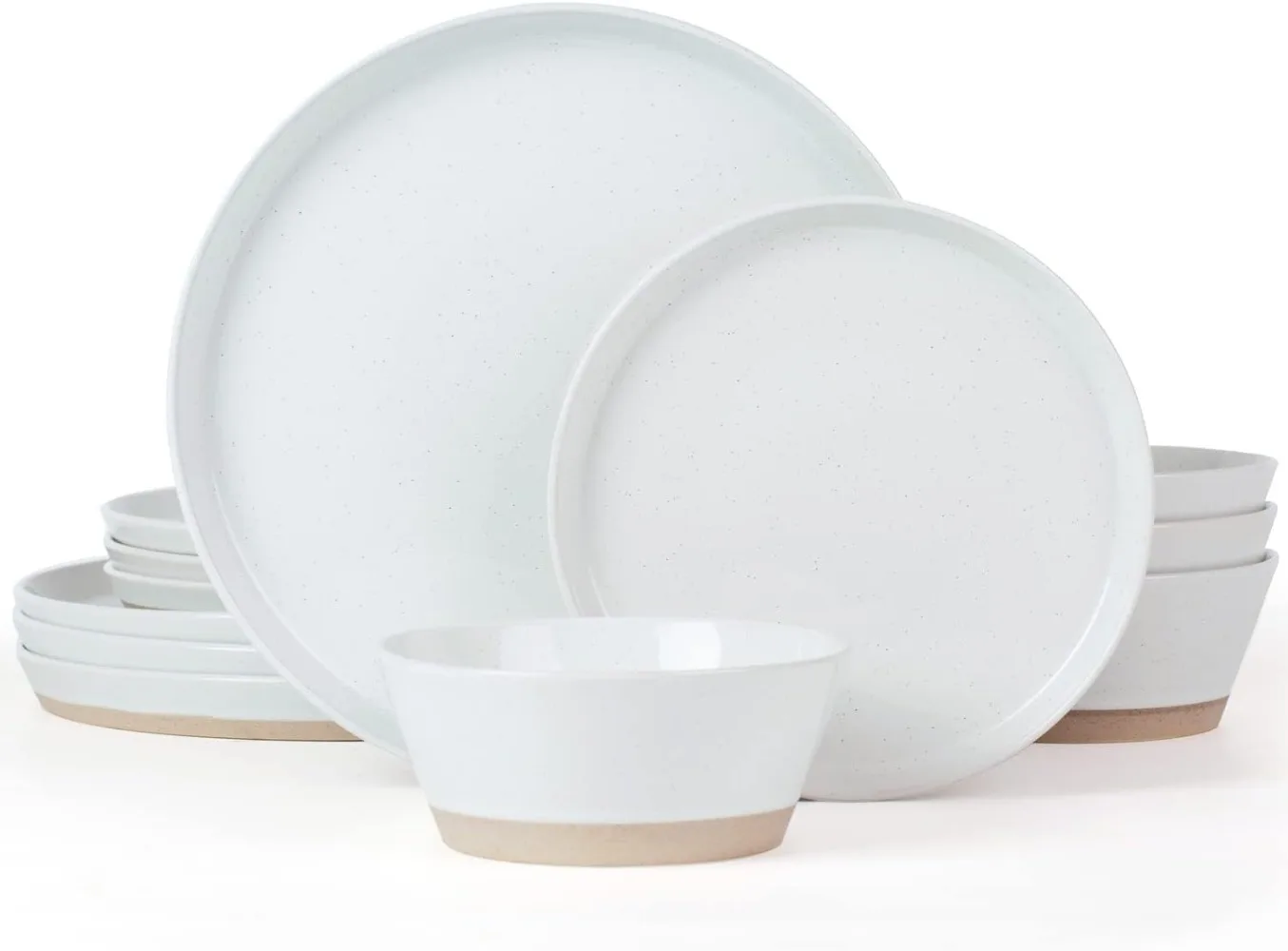 

Famiware Saturn Dinnerware Sets, 12 Piece Dish Set, Plates and Bowls Sets for 4,