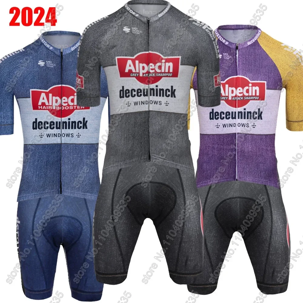 Description Picture 3 of itemAlpecin Deceuninck Cycling 2024 Jersey Set World Champion Mathieu van der Poel Cycling Clothing Men Road bike Shirt Bib Shorts