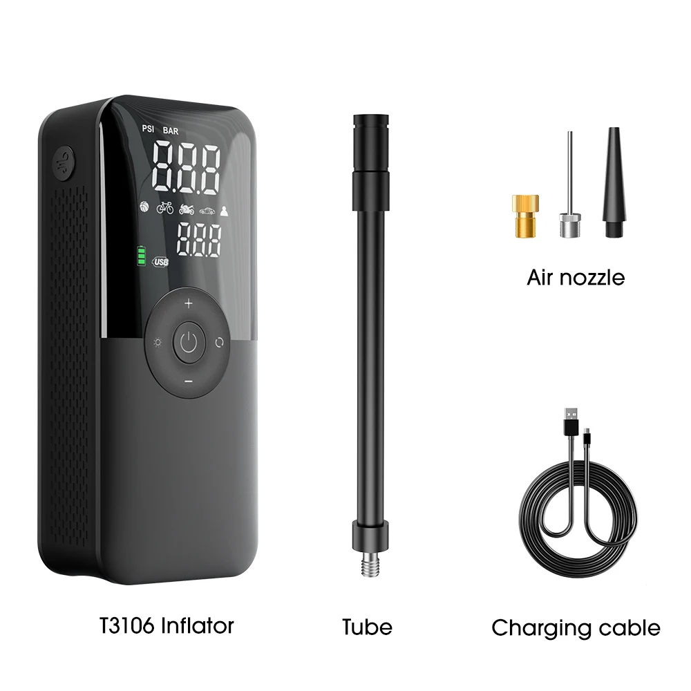 CARSUN şarj edilebilir lastik şişirme dijital akülü araba lastiği şişirme motosiklet bisiklet topları için taşınabilir kompresör hava pompası