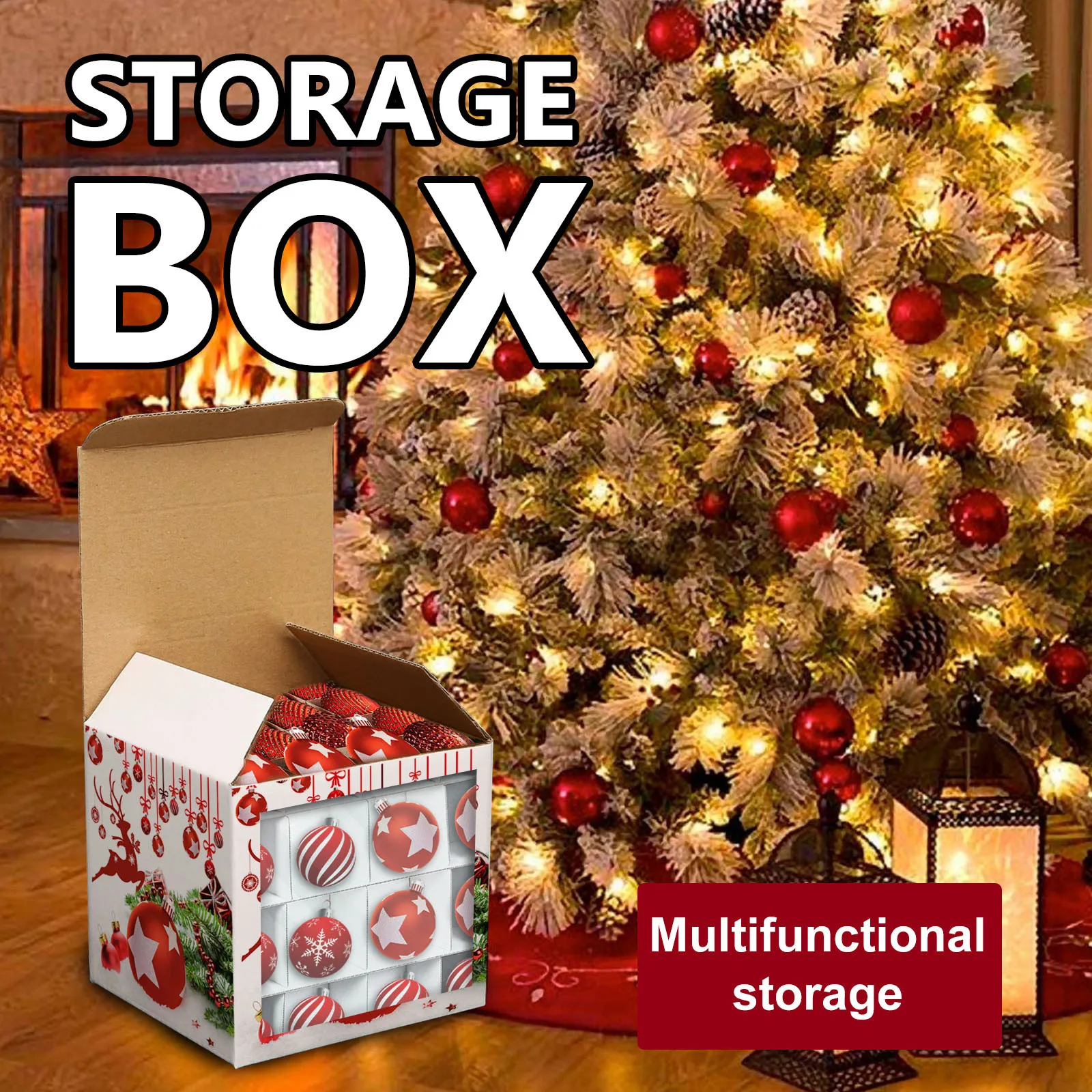 Tree Bag Tree Box Storage Box Baubles Ornament Decoration Christmas Xmas 64 Housekeeping & Storage Set with Divided Interior