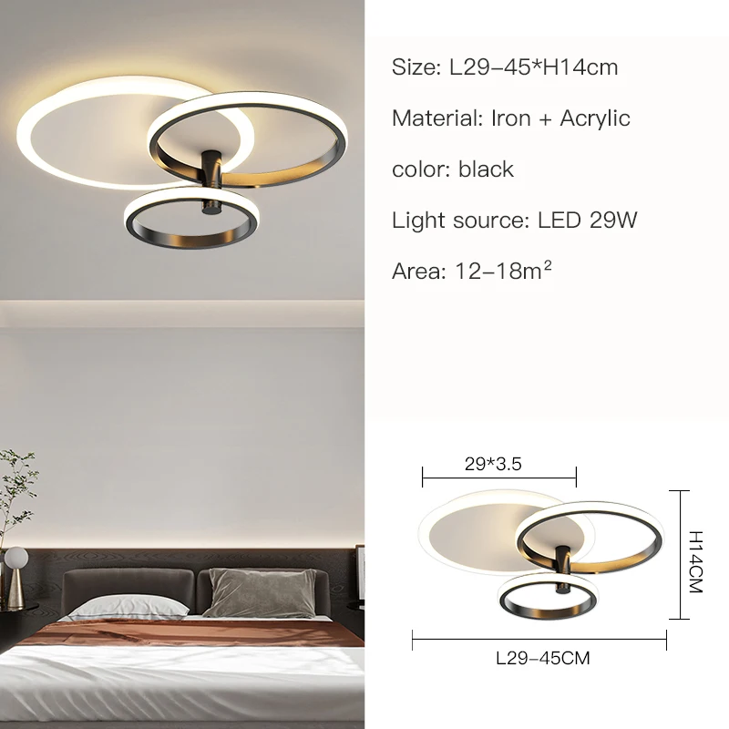 mid century modern chandelier Modern Round Ring Led Chandelier For Living Room Bedroom Dining Room Kitchen Ceiling Lamp Art Style Design Remote Control Light candle chandelier Chandeliers