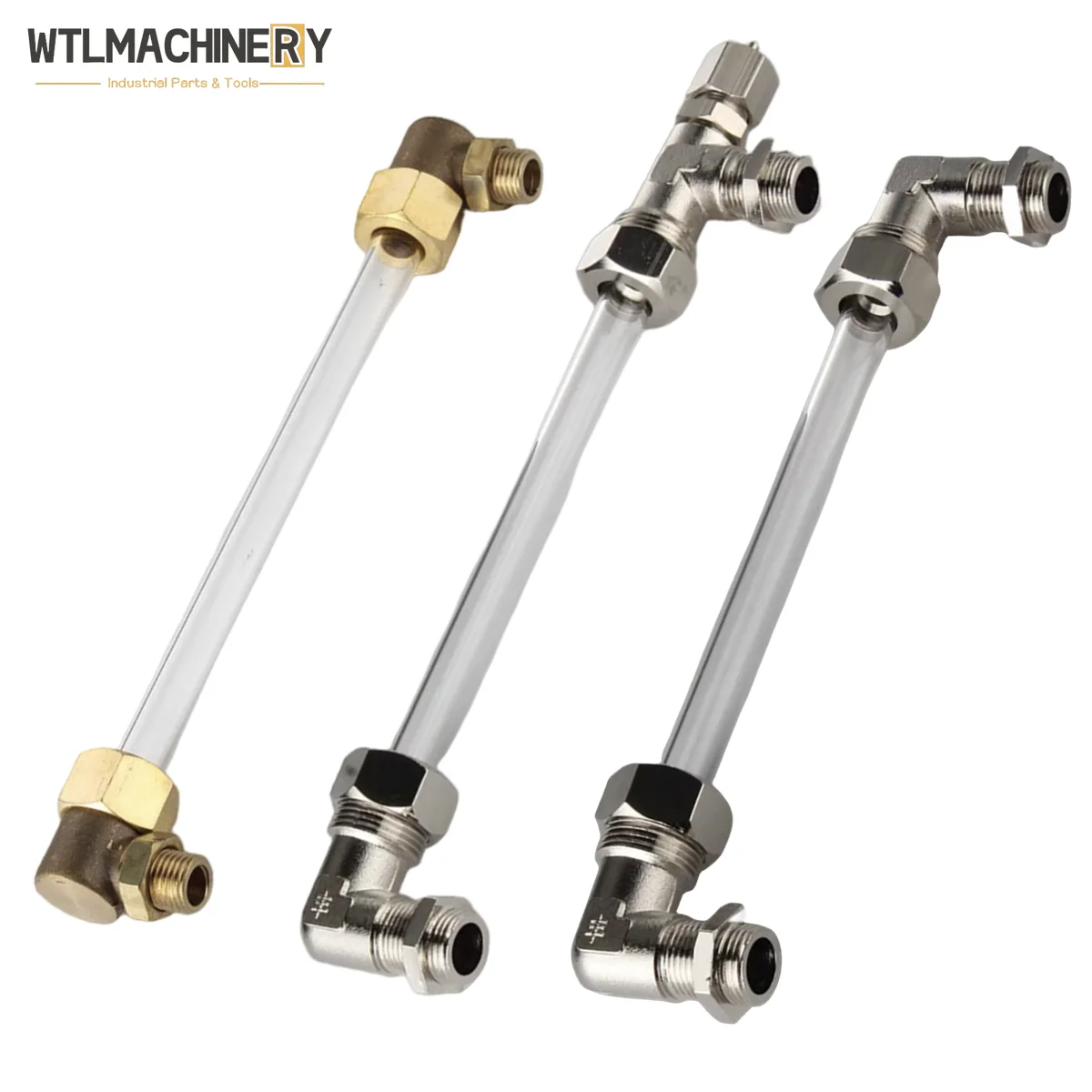 Glass Tube Water Level Gauge Elbow Joint Water Level Gauge Tube length 205mm Copper Joint Liquid Elbow