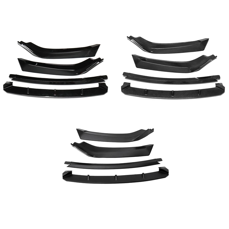 

4PCS Car Front Bumper Spoiler Splitter Lip Body Kit Cover Trim For Honda Civic Sedan 4Dr 2016 2017 2018