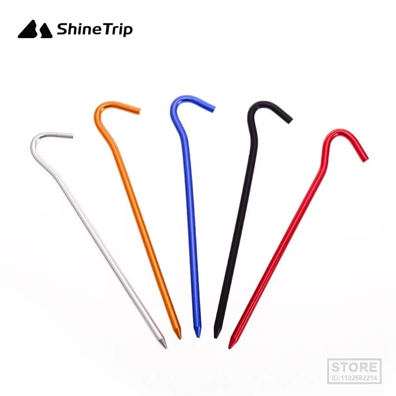 

18cm Aluminium Alloy Tent Pegs With Hooks Garden Stakes Ground Nail For Hammock Camping Guyline Awning Canopy Flysheet