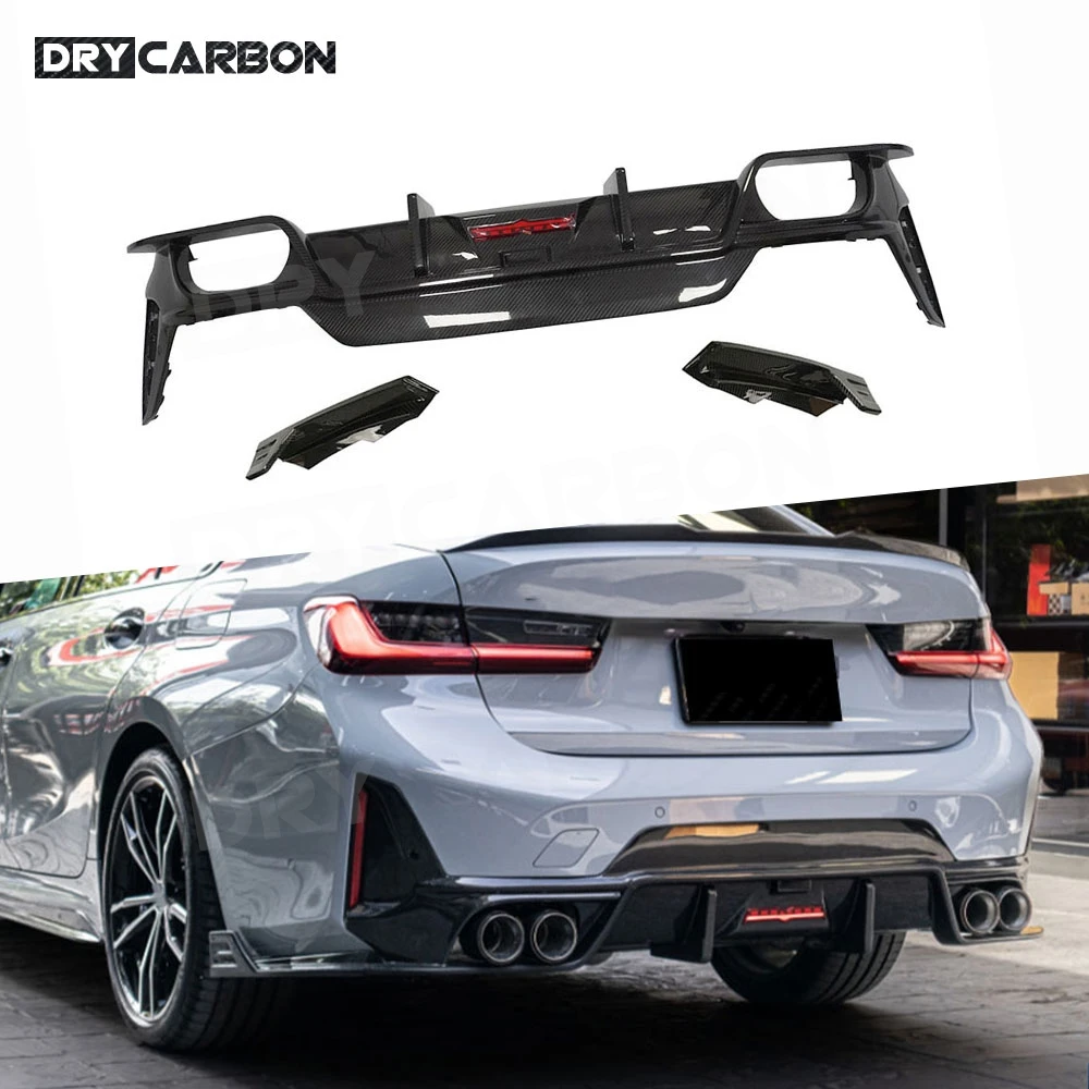 

Carbon Fiber Rear Diffuser Spoiler Side Splitters Canards Flaps FRP Body Kits for BMW 3 Series G20 G21 G28 LCI M Sport 2023+