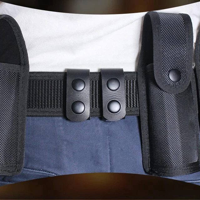 4 Tactical Army Police Security Guard Black Nylon Duty Belt Keepers Snaps  Silver Style Fit Belts 2 Inch 