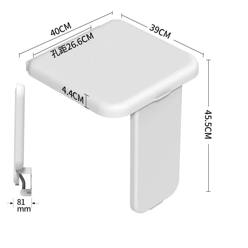 Folding Shower Seat Wall Mounted Bath Chair Luxury Shower Seat Space Bathroom Stool Bearing Up To 220kg Folding Shower Stool 6