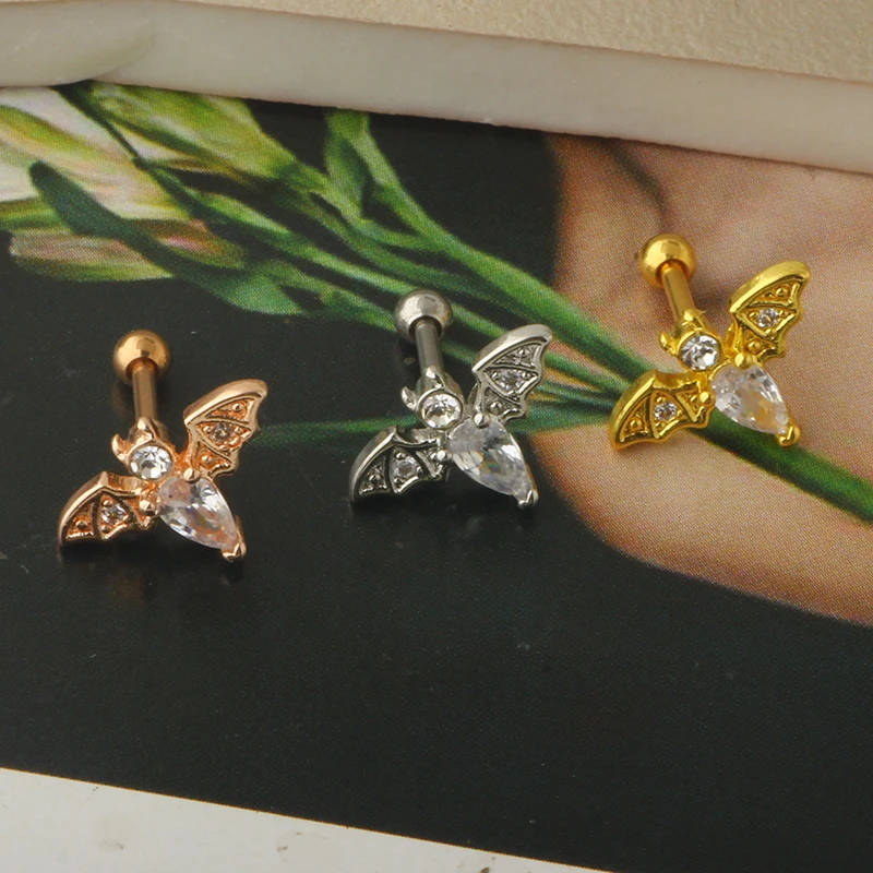 Stainless Steel Stud Earrings Set for Women Men Star Moon Snake 16G Cartilage Earrings Set Hypollergenic Screw Back Earrings He