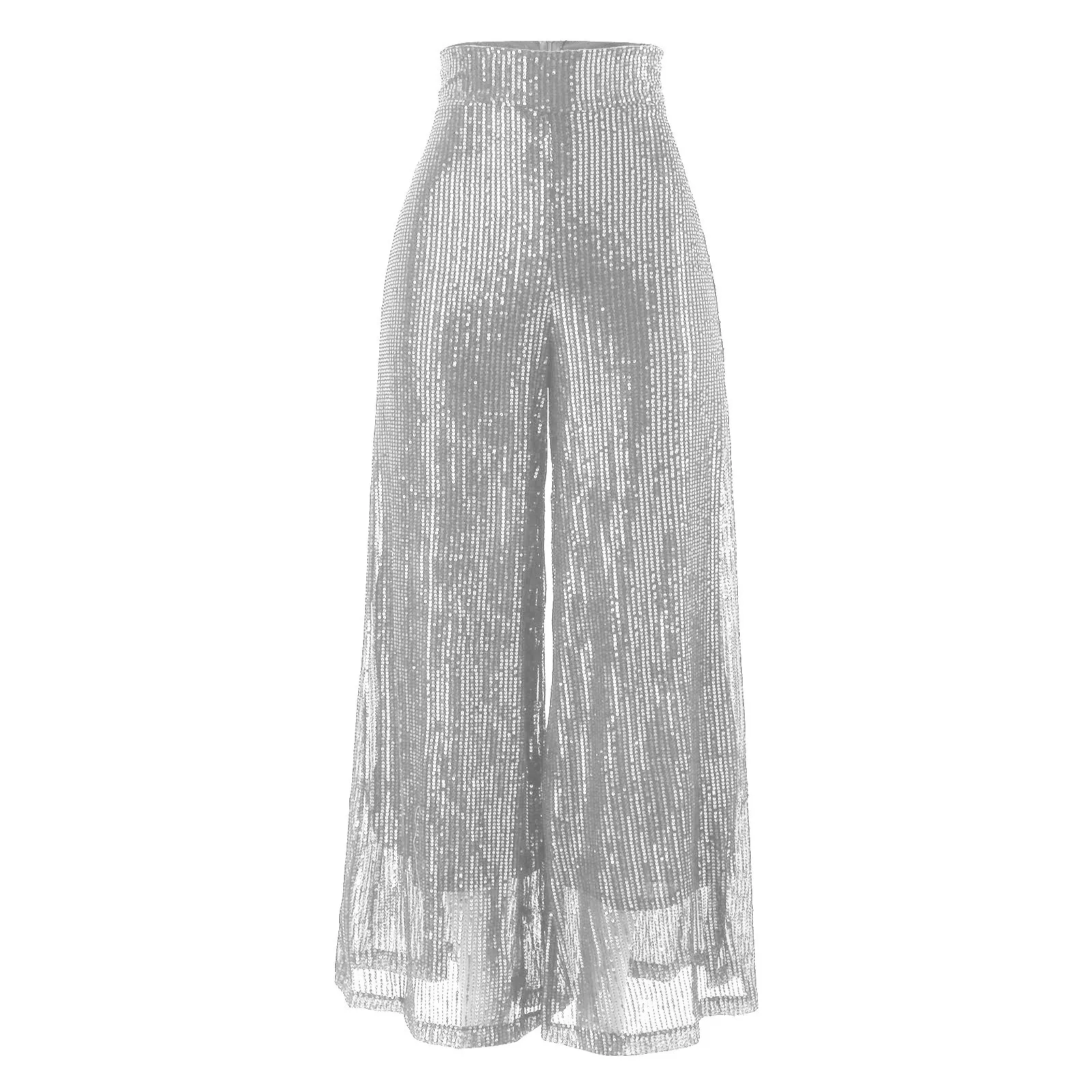 Summer Pants For Women 2024 new Solid Sequin Pocket Wide Leg Party Holiday Pants Zipper Loose Pants Female Sweatpants Pantalones