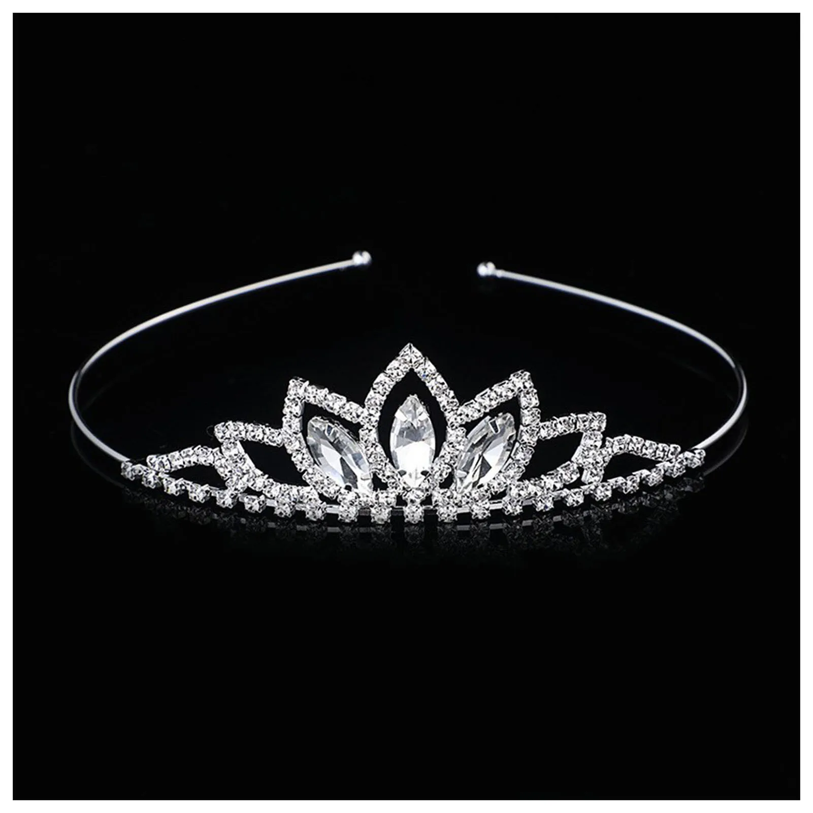 Woman Crown Baroque Headdress Stable Round Crown Party Performance Prop for Stage Performance School Ball
