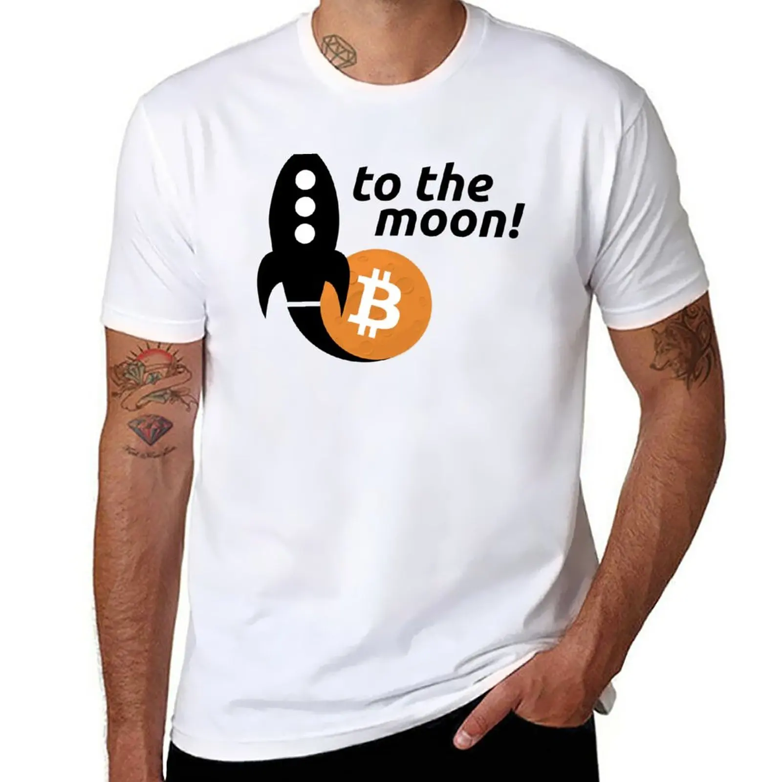 

New Bitcoin to the moon! T-Shirt vintage t shirt sweat shirt T-shirt for a boy sweat shirts men clothings