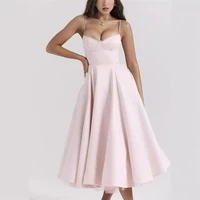 Double Layer European And American Women's New Best-Selling New Type SlingVCollar Sleeveless Dress Pettiskirt Long Skirt - Image 3