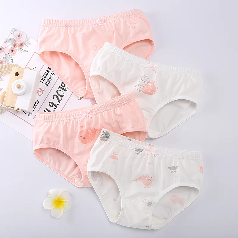 

4PCS Kid Cute Cartoon Print Panties for Boy Cotton Soft Antibacterial Knickers Thin Breathable Briefs 3+y Young Child Underwears