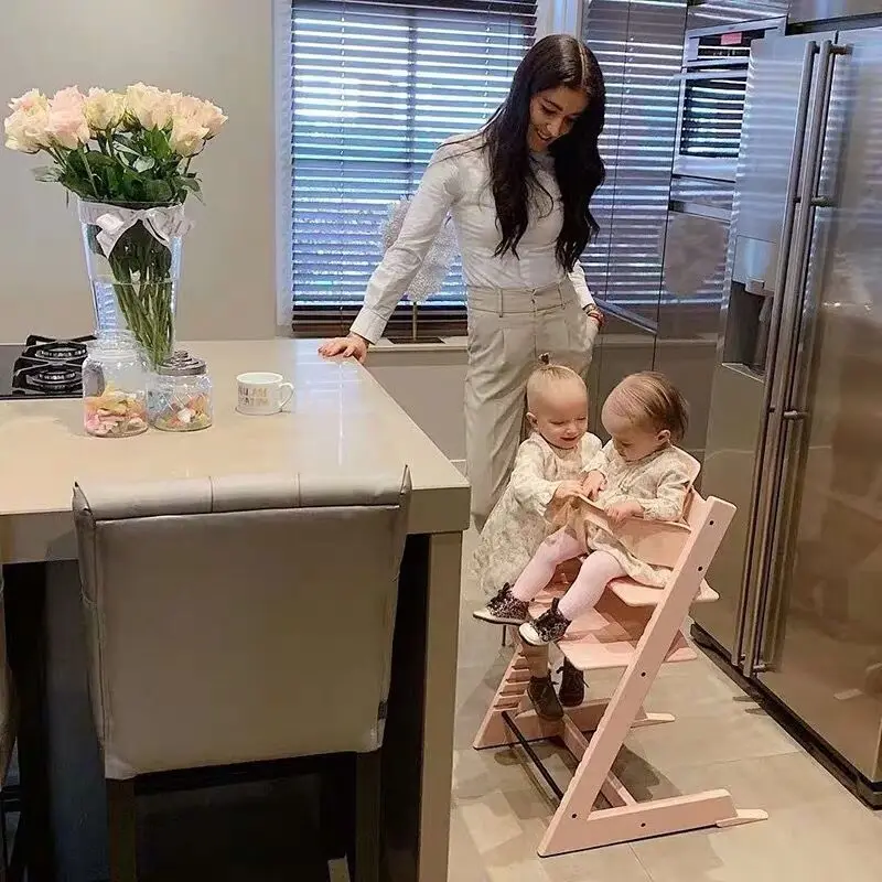 Child Furniture Chair Girl Chairs Baby Eating Wooden Safety Seats Kindergarten Table Kids Wood School Children Cadeira Alta