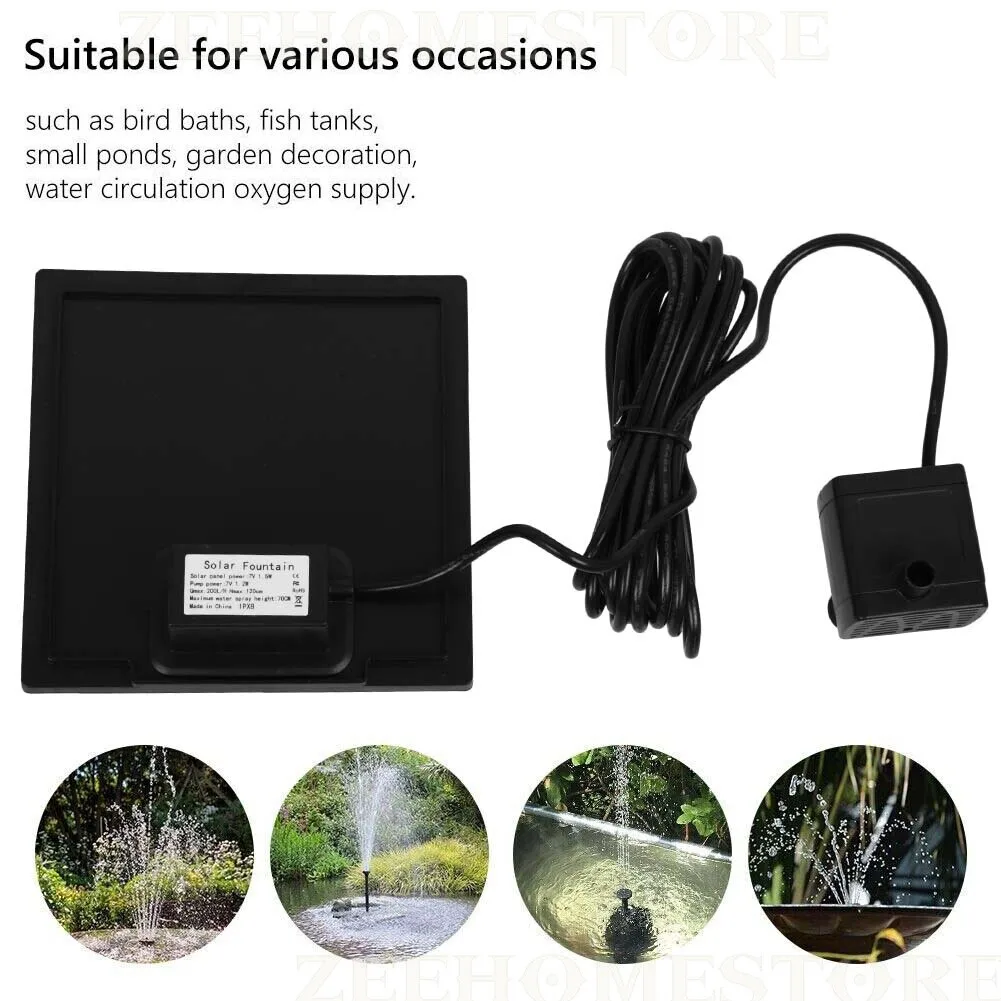 Solar Panel Powered Water Feature Pump Garden Pool Pond Aquarium Fountain Décor: 3 - 5 Days Free Delivery Only UK