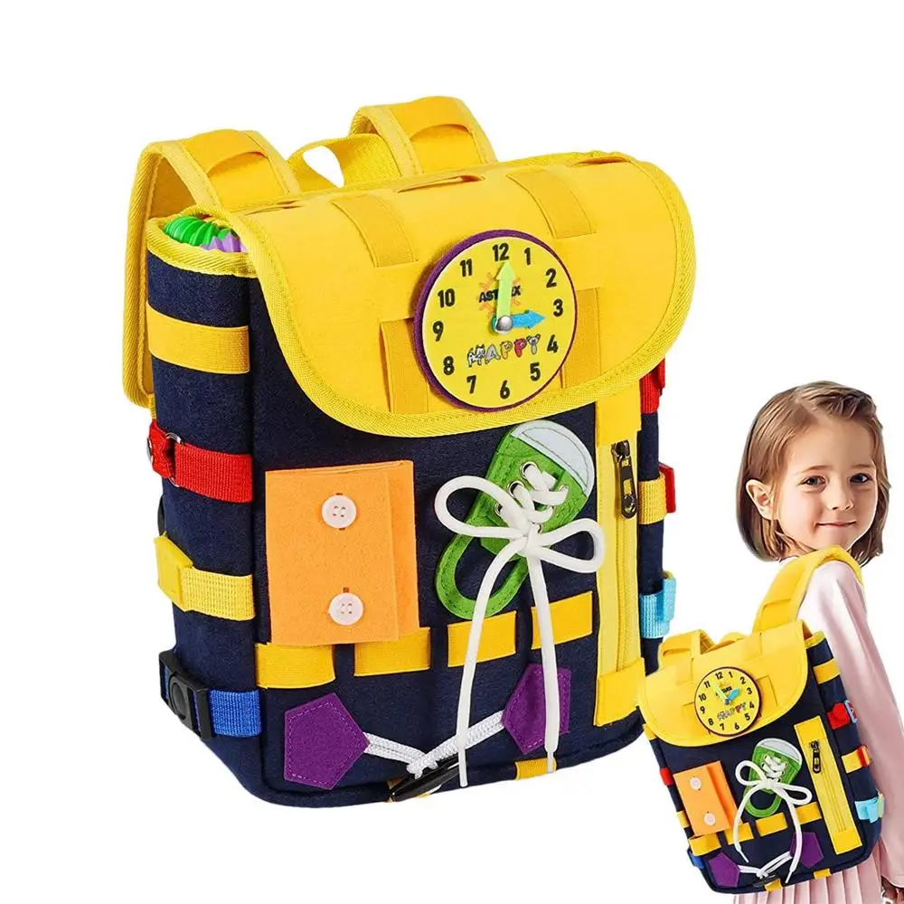 Montessori Busy Board Felt Learning Backpack For Toddlers Busy Baby Board Kids Educational Toys