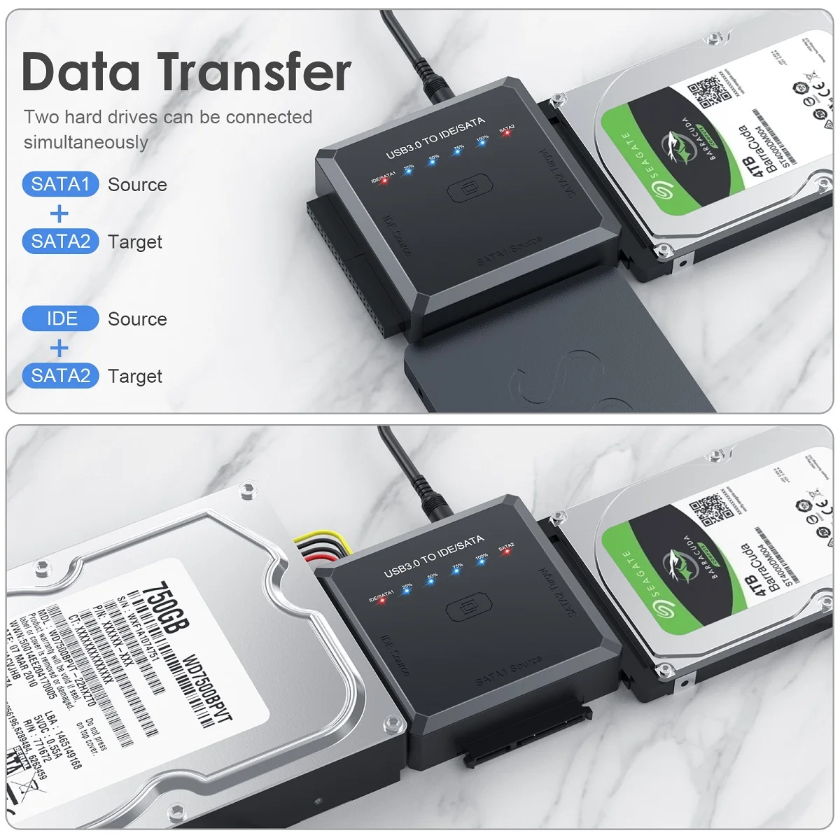 USB 3.0 to SATA IDE   3 in 1 USB3.0 IDE SATA ȯ ̺, PC Ʈ 2.5 3.5 HDD ϵ ũ ̹ 